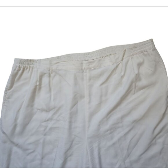 Vintage Allison Taylor 100% Silk Pants Sz 2X Minimalist Off White Trousers - Picture 3 of 11